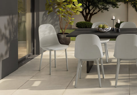 Outdoor Chair, 33''H, Patio Chairs, Set Of 4, Natural Taupe, Contemporary, Modern