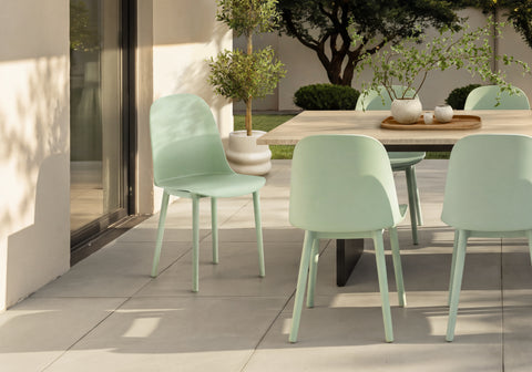 Outdoor Chair, 32''H, Stacking Dining Armchair, Patio Chairs, Set Of 4, White, Contemporary, Modern