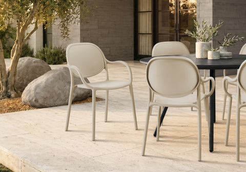 Outdoor Chair, 32''H, Stacking Dining Armchair, Patio Chairs, Set Of 4, Sea Green, Contemporary, Modern