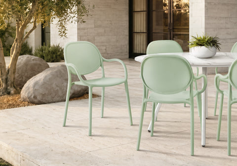 Outdoor Chair, 32''H, Stacking Dining Armchair, Patio Chairs, Set Of 4, Black, Contemporary, Modern