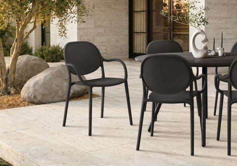 Outdoor Chair, 32''H, Patio Chairs, Set Of 4, White, Light Grey, Contemporary, Modern