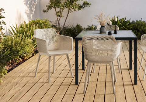 Outdoor Chair, 32''H, Patio Chairs, Set Of 4, Sea Green, Contemporary, Modern