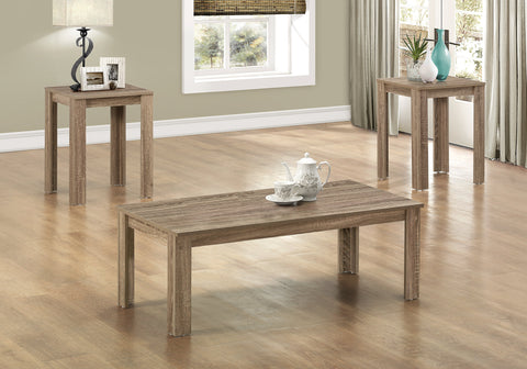 Table Set, 3pcs Set, Coffee, End, Side, Accent, Living Room, Brown Laminate, Transitional