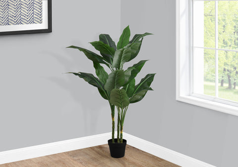 Artificial Plant, 42 Tall, Evergreen Tree, Indoor, Faux, Fake, Floor, Greenery, Potted, Decorative, Green Leaves, Black Pot