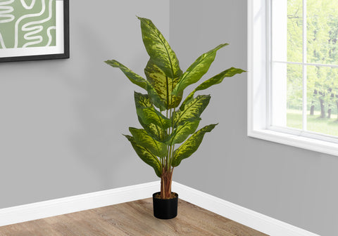 Artificial Plant, 47 Tall, Evergreen Tree, Indoor, Faux, Fake, Floor, Greenery, Potted, Real Touch, Decorative, Green Leaves, Black Pot