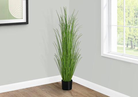 Artificial Plant, 47 Tall, Grass Tree, Indoor, Faux, Fake, Floor, Greenery, Potted, Real Touch, Decorative, Green Grass, Black Pot