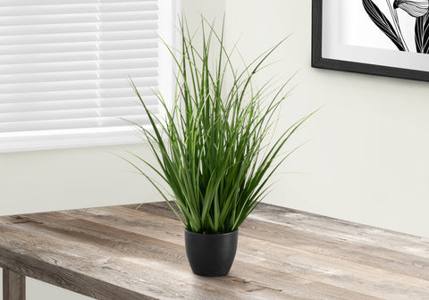 Artificial Plant, 23 Tall, Grass, Indoor, Faux, Fake, Table, Greenery, Potted, Real Touch, Decorative, Green Grass, Black Pot