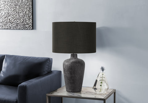 Lighting, Table Lamp, 24H, Black Ceramic, Black Shade, Contemporary