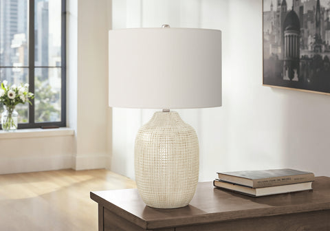 Lighting, 26H, Table Lamp, Cream Ceramic, Ivory / Cream Shade, Contemporary