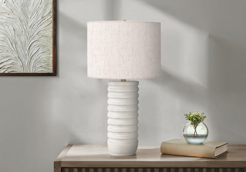 Lighting, 28H, Table Lamp, Cream Resin, Ivory / Cream Shade, Transitional