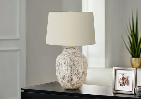 Lighting, 26H, Table Lamp, Cream Ceramic, Ivory / Cream Shade, Transitional