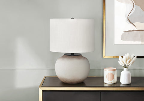Lighting, 21H, Table Lamp, Cream Ceramic, Ivory / Cream Shade, Modern