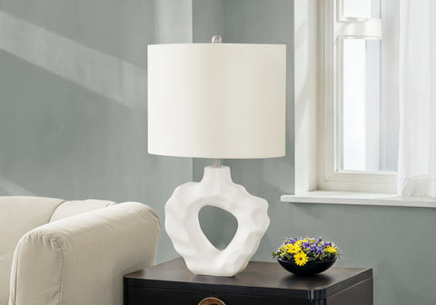 Lighting, 25H, Table Lamp, Cream Resin, Ivory / Cream Shade, Modern