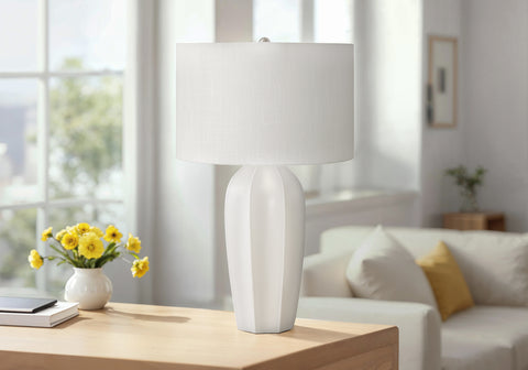 Lighting, 27H, Table Lamp, Cream Ceramic, Ivory / Cream Shade, Modern