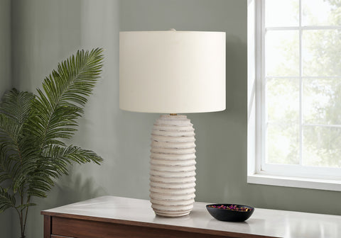 Lighting, 28H, Table Lamp, Cream Resin, Ivory / Cream Shade, Transitional