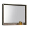 Bosco 30" Framed Mirror With Shelve - Nature Wood Finish