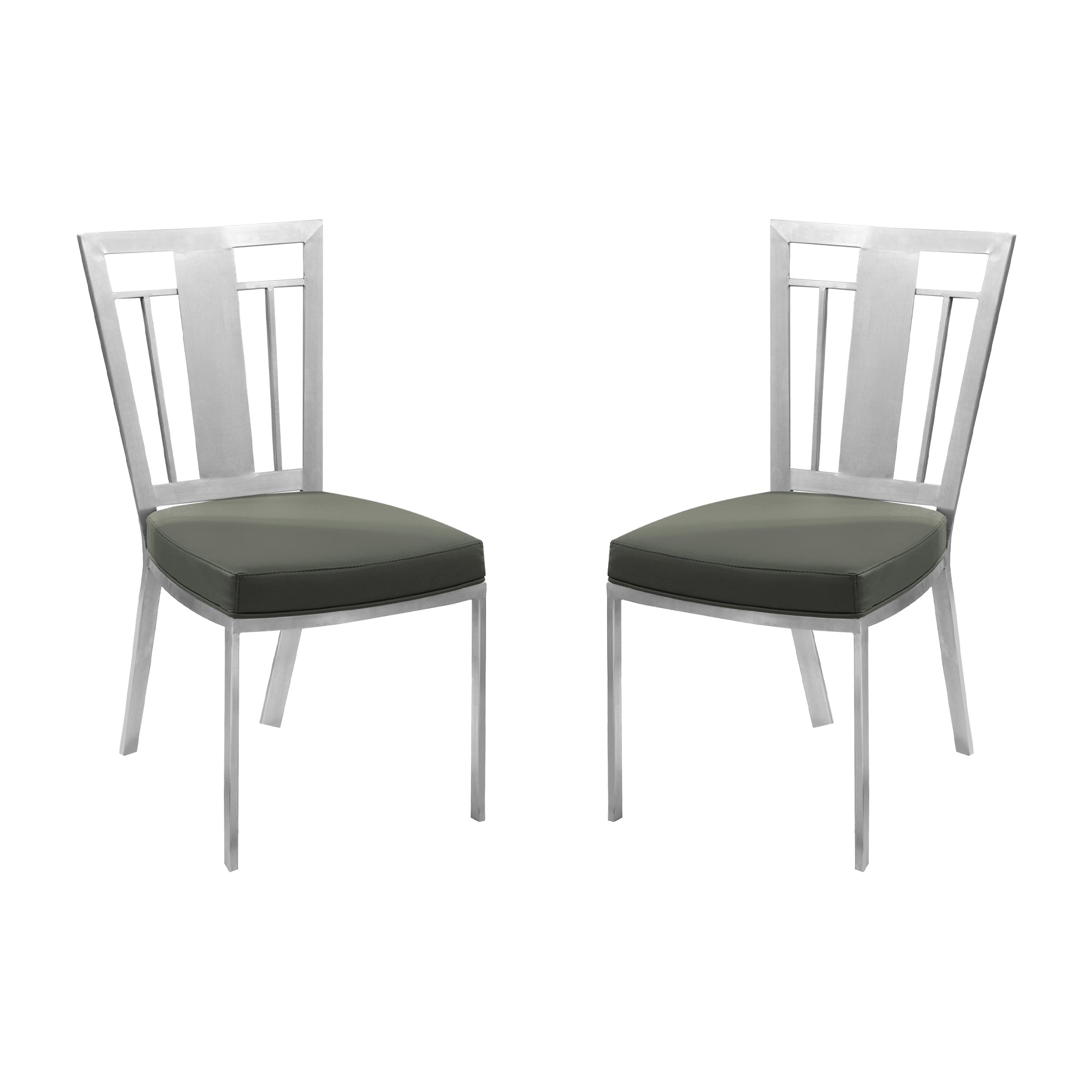 Armen Living Cleo Dining Accent Chairs-Set of 2, 36" x 18" x 22", Grey