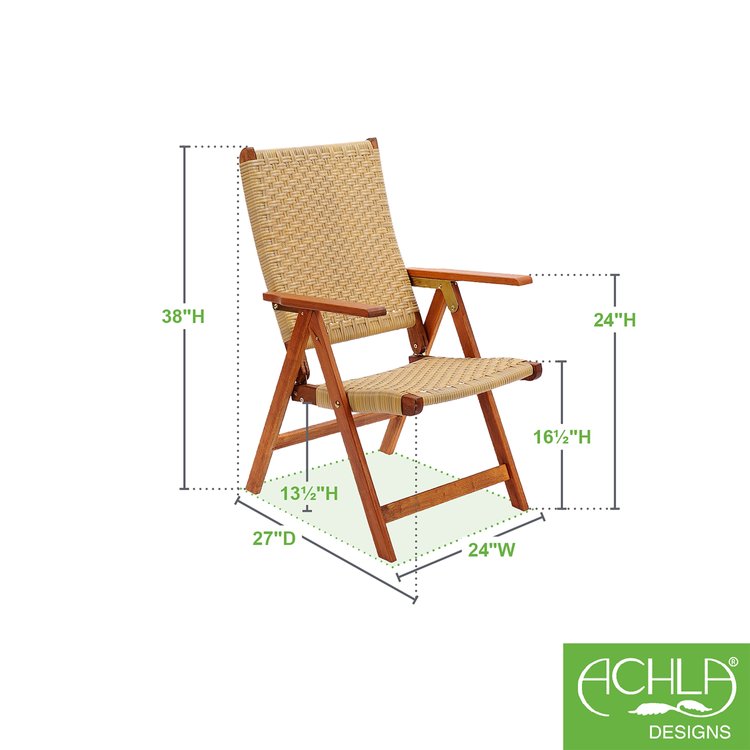 Folding Dining Chair, Polyweave with Arms