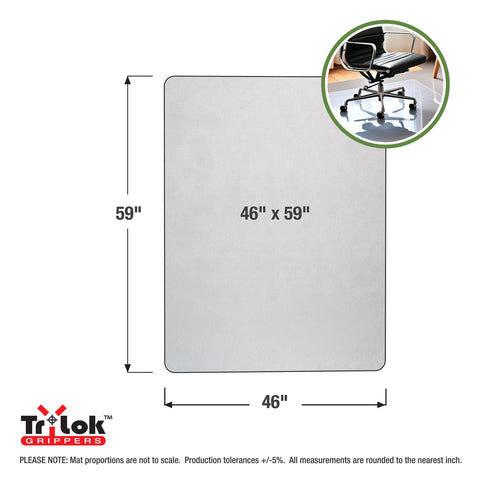 Cleartex® TrYlok® Vinyl Rectangular Chair Mat for Low Pile Carpets up to 1/4" - 46" x 59"