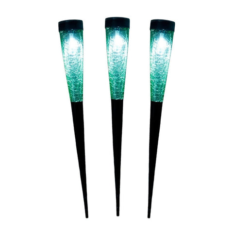 Achla Designs Solar Sparkle Cone Garden Path Lights-3 pack, Light Green