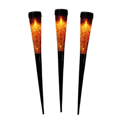 Achla Designs Solar Sparkle Cone Garden Path Lights-3 pack, Red