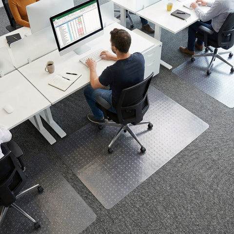 Cleartex® TrYlok® Vinyl Rectangular Chair Mat for Low Pile Carpets up to 1/4" - 45" x 53"