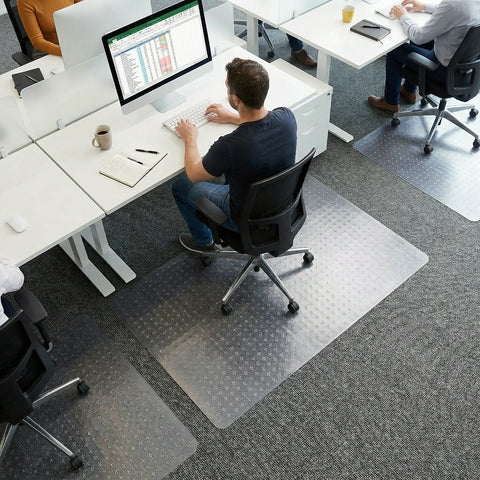 Cleartex® TrYlok® Vinyl Rectangular Chair Mat for Low Pile Carpets up to 1/4" - 29" x 47"