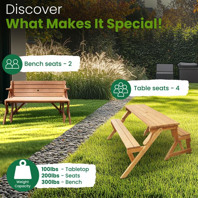 Interchangeable Picnic Table / Garden Bench