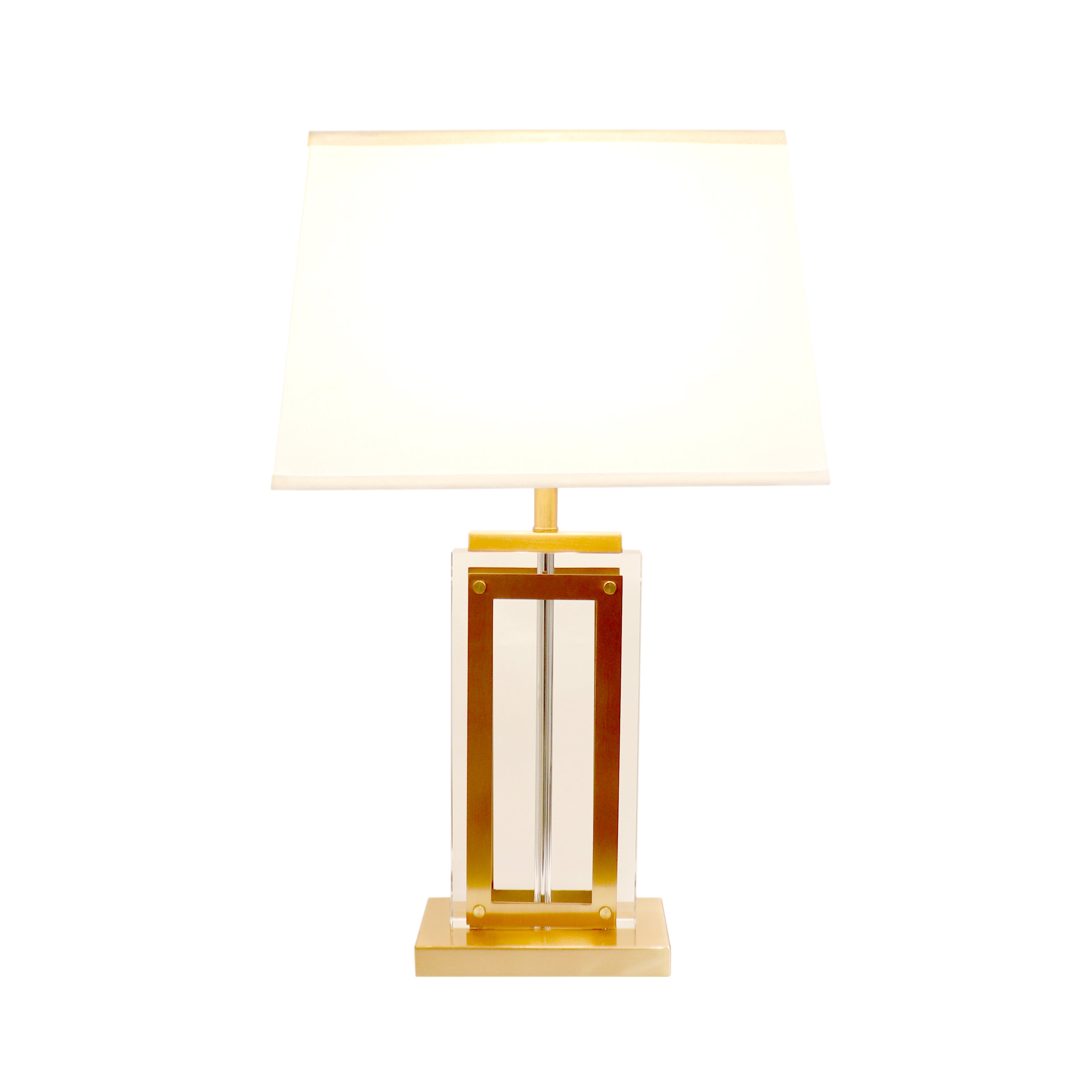 Pasargad Home Astoria Glass & Steel Table Lamp H26 in