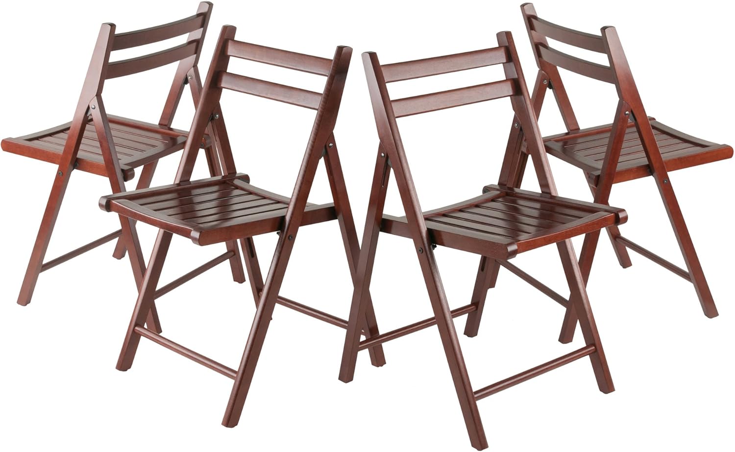 Robin 4-Pc Folding Chair Set Walnut