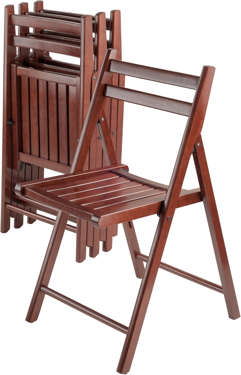 Robin 4-Pc Folding Chair Set Walnut