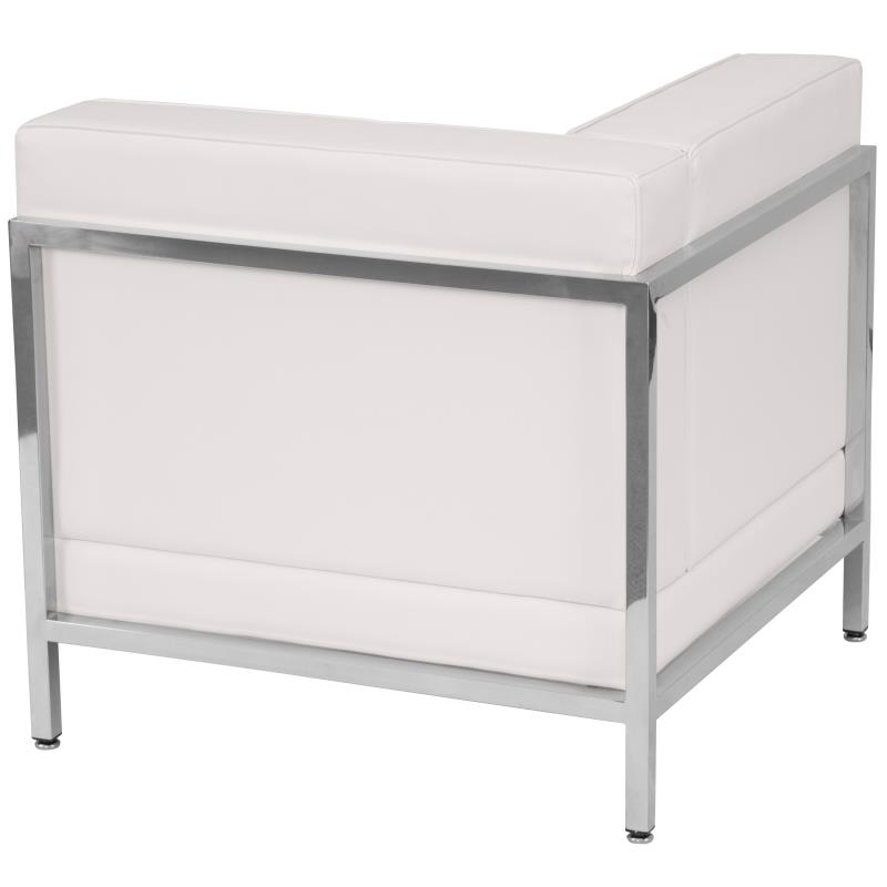 HERCULES Imagination Series Contemporary Melrose White LeatherSoft Left Corner Chair with Encasing Frame