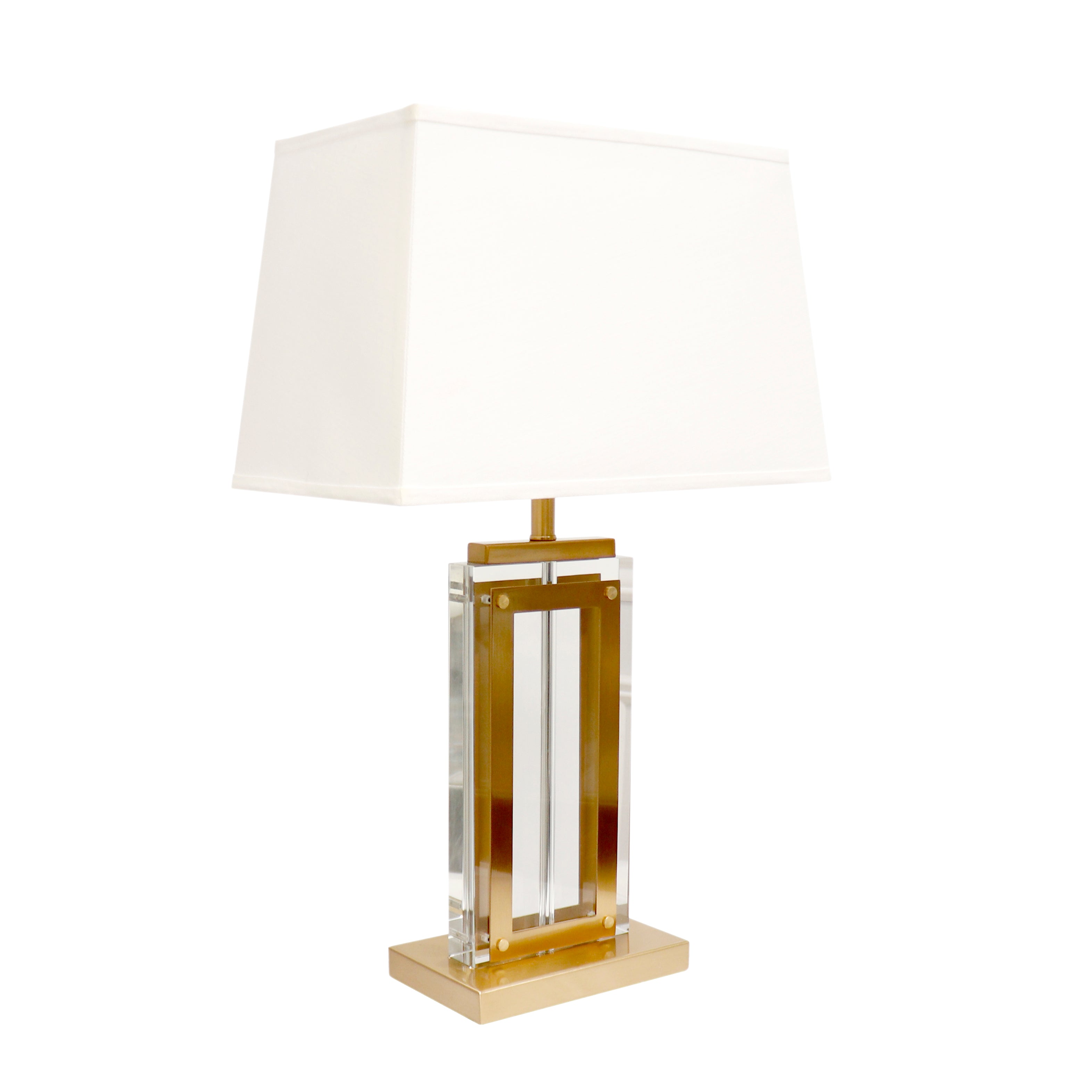 Pasargad Home Astoria Glass & Steel Table Lamp H26 in