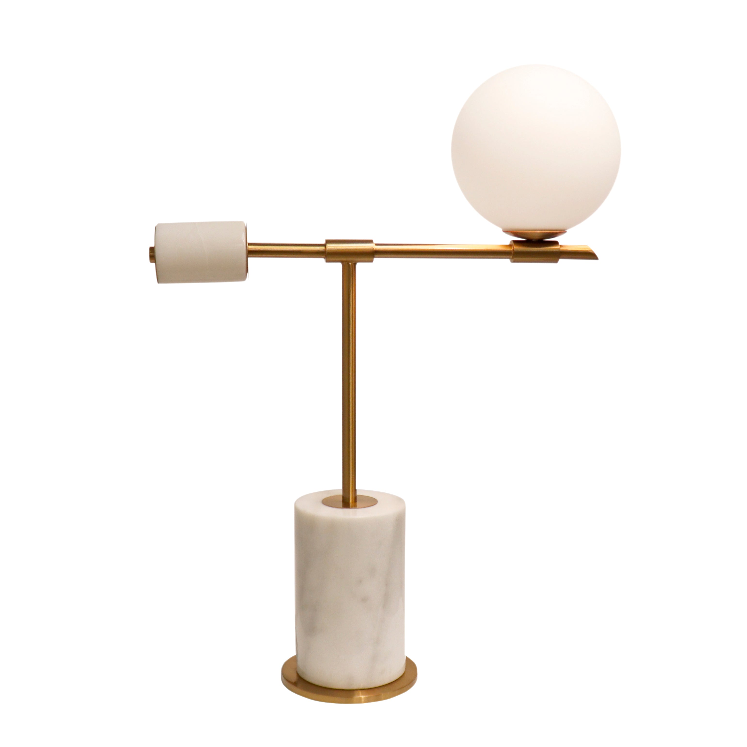 Pasargad Home Bianca Metal & Marble Table Lamp H26 in