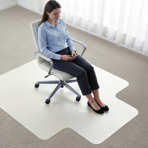 Computex® Anti-Static Vinyl Lipped Chair Mat for Carpets up to 3/8" - 36" x 48"