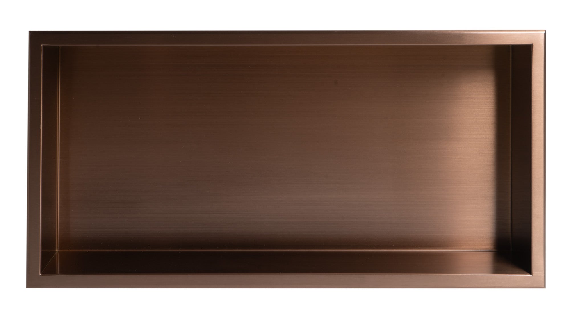 ALFI brand ABNP2412-BC 24Inch x 12Inch Brushed Copper PVD Stainless Steel Horizontal Single Shelf Shower Niche