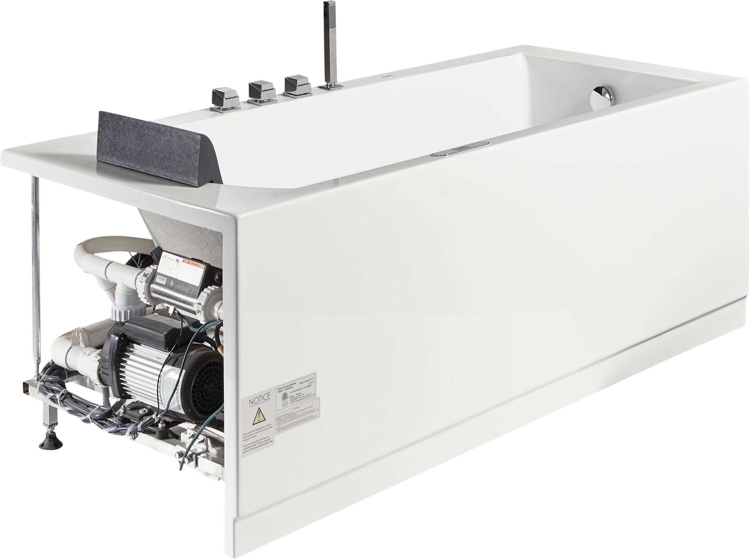 EAGO AM154ETL-R5 5 ft Acrylic White Rectangular Whirlpool Bathtub w Fixtures