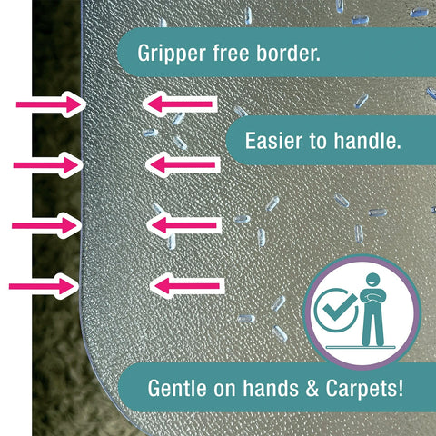 Cleartex® TrYlok® Vinyl Rectangular Chair Mat for Low Pile Carpets up to 1/4" - 29" x 47"
