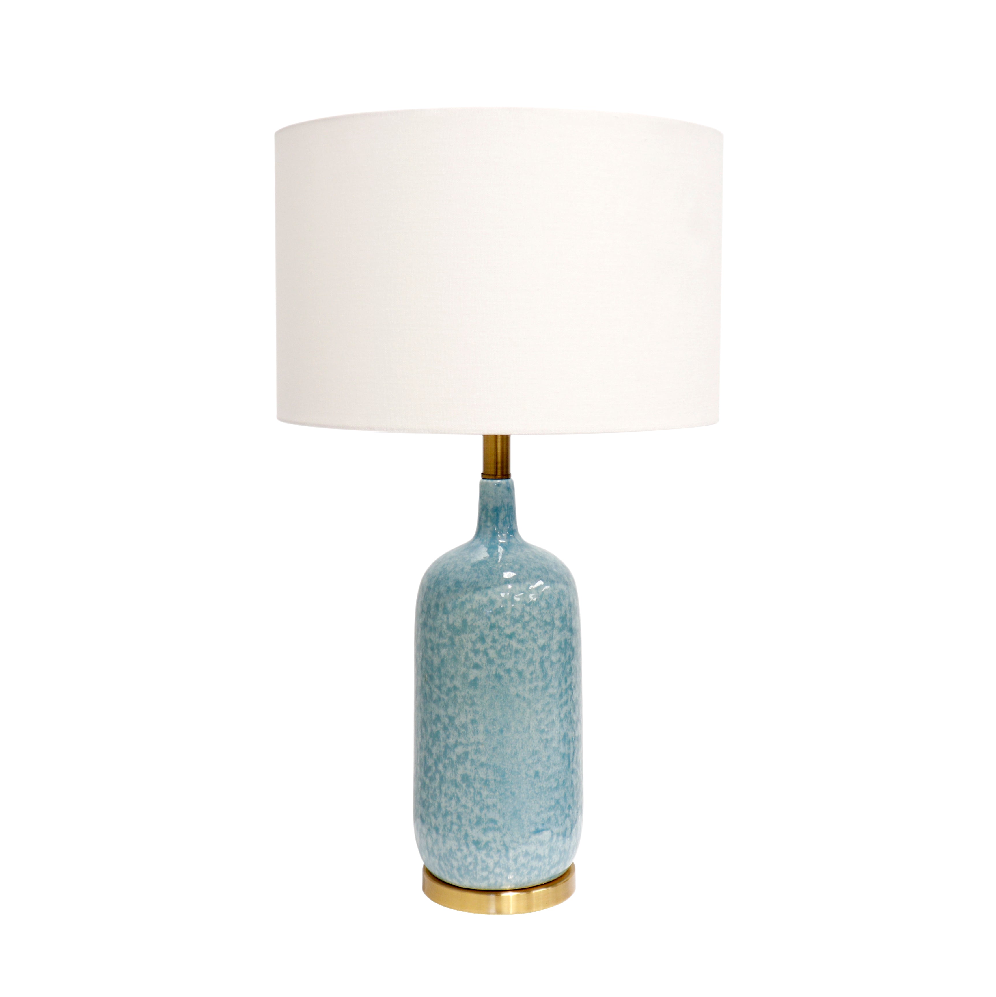 Pasargad Home Tucson Style Ceramic Blue/Gold Table Lamp H27 in