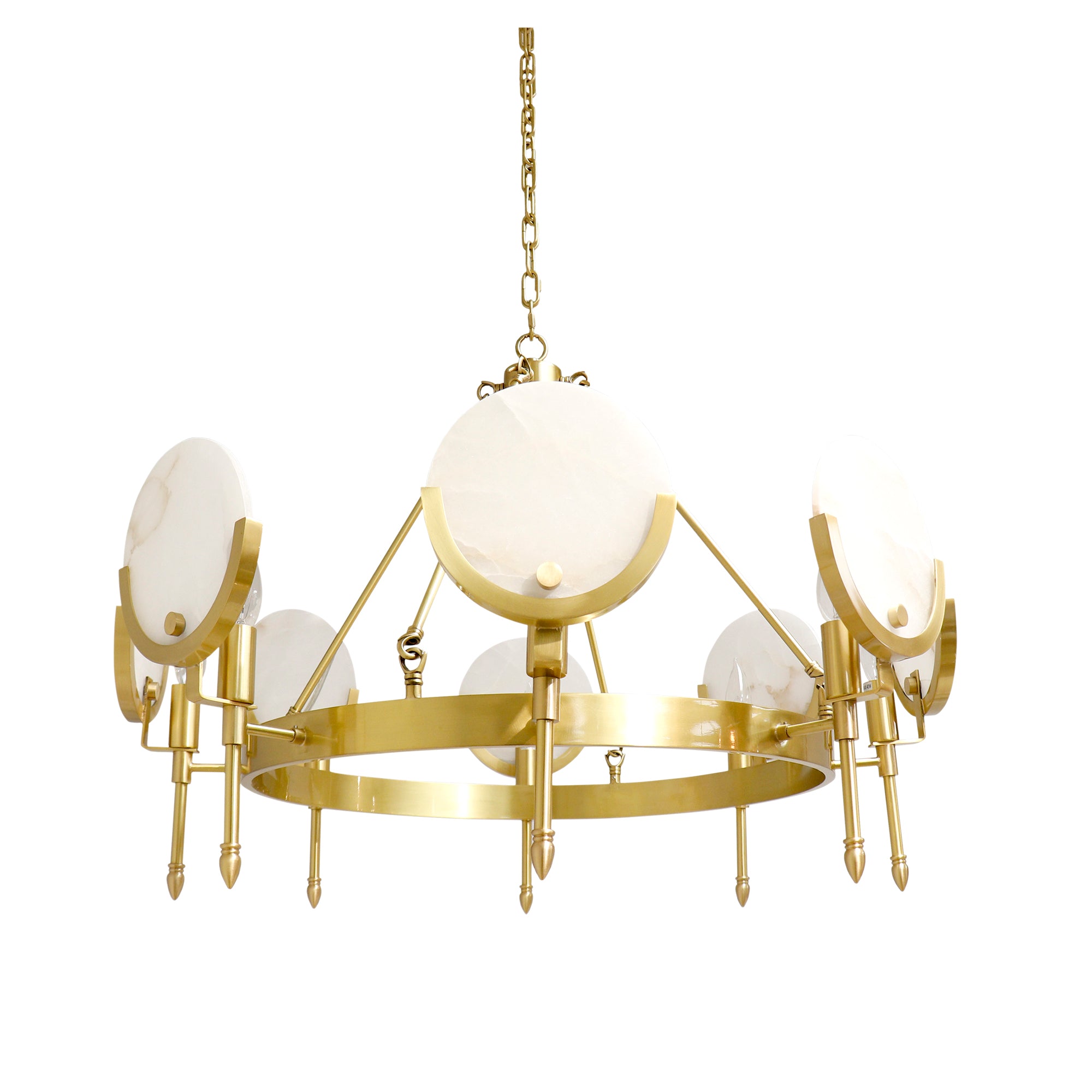 Pasargad Home Vendome Glass & Steel Chandelier Light Gold