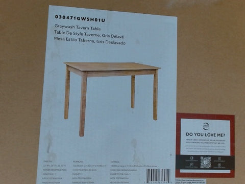 Linon Jordan Wood Tavern Table in Washed Gray