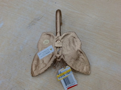 Cheungs Mythra Golden Butterfly Cast Iron Wall Hook - Handcrafted 5.75-inch - Elegant Gold Finish - Butterfly Design for Living Room
