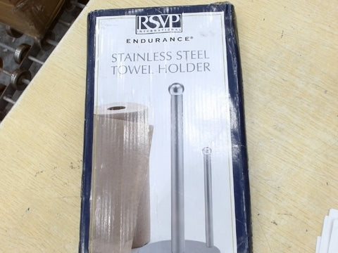 RSVP International Countertop Paper Towel Holder Kitchen Collection, Chrome, 6x13.75"