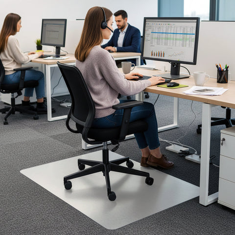 Computex® Anti-Static Vinyl Rectangular Chair Mat for Carpets up to 3/8" - 48" x 60"