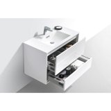 Kube DL24-GW DeLusso 24" High Glossy White Wall Mount Modern Bathroom Vanity
