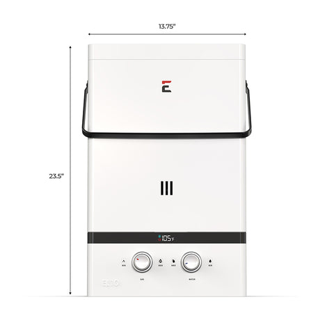 Eccotemp Luxé 3.0 GPM Portable Outdoor Tankless Water Heater w/ EccoFlo Diaphragm 12V Pump and Strainer