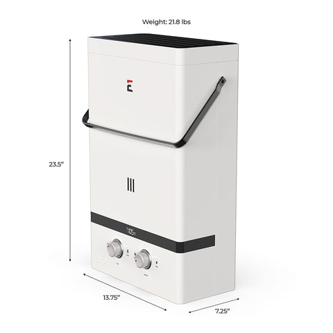 Eccotemp Luxé 3.0 GPM Portable Outdoor Tankless Water Heater w/ EccoFlo Diaphragm 12V Pump and Strainer
