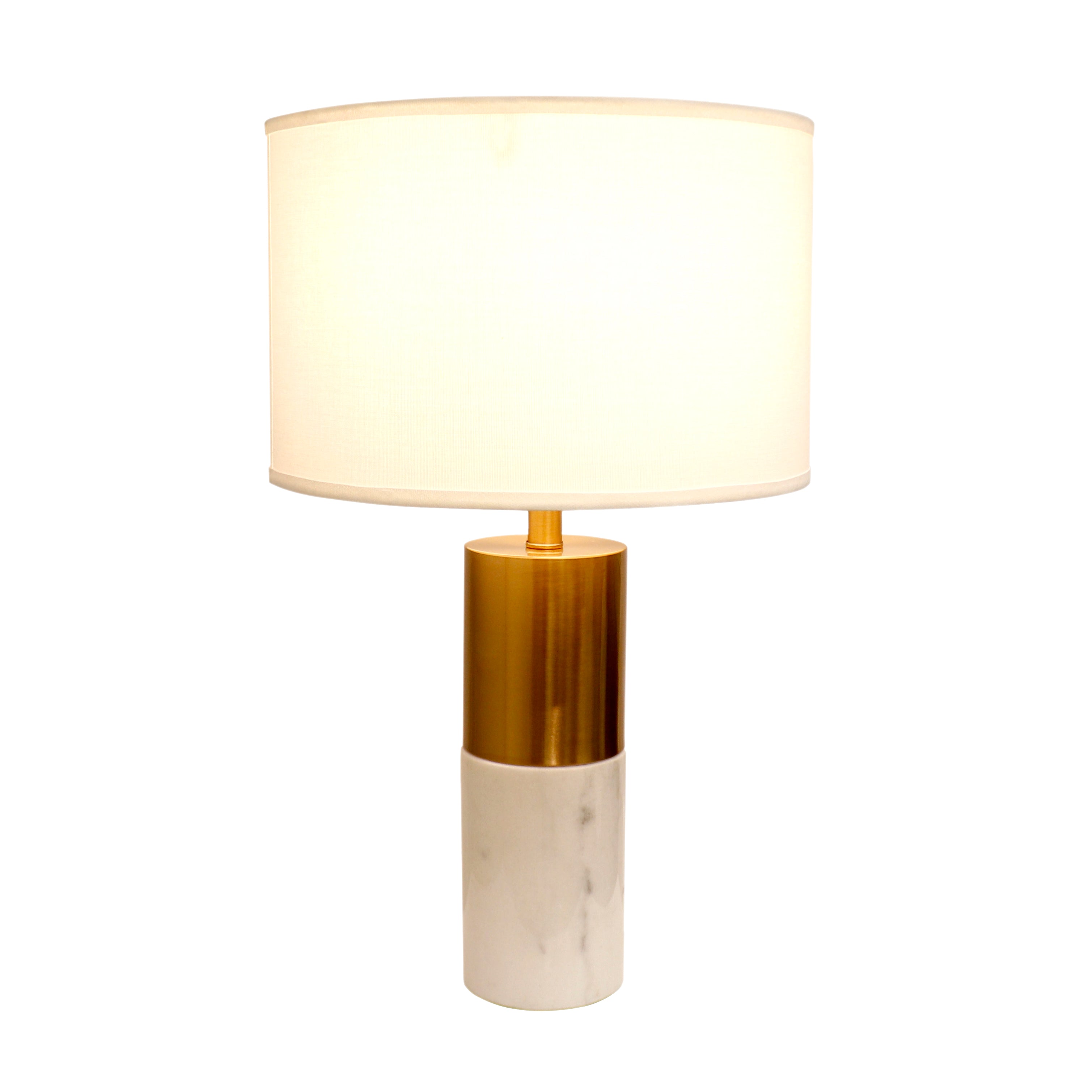 Pasargad Home Rhoda Marble White/Gold Table Lamp H25 in