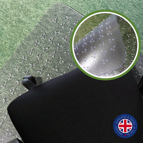 Cleartex® TrYlok® Vinyl Rectangular Chair Mat for Low Pile Carpets up to 1/4" - 35" x 47"