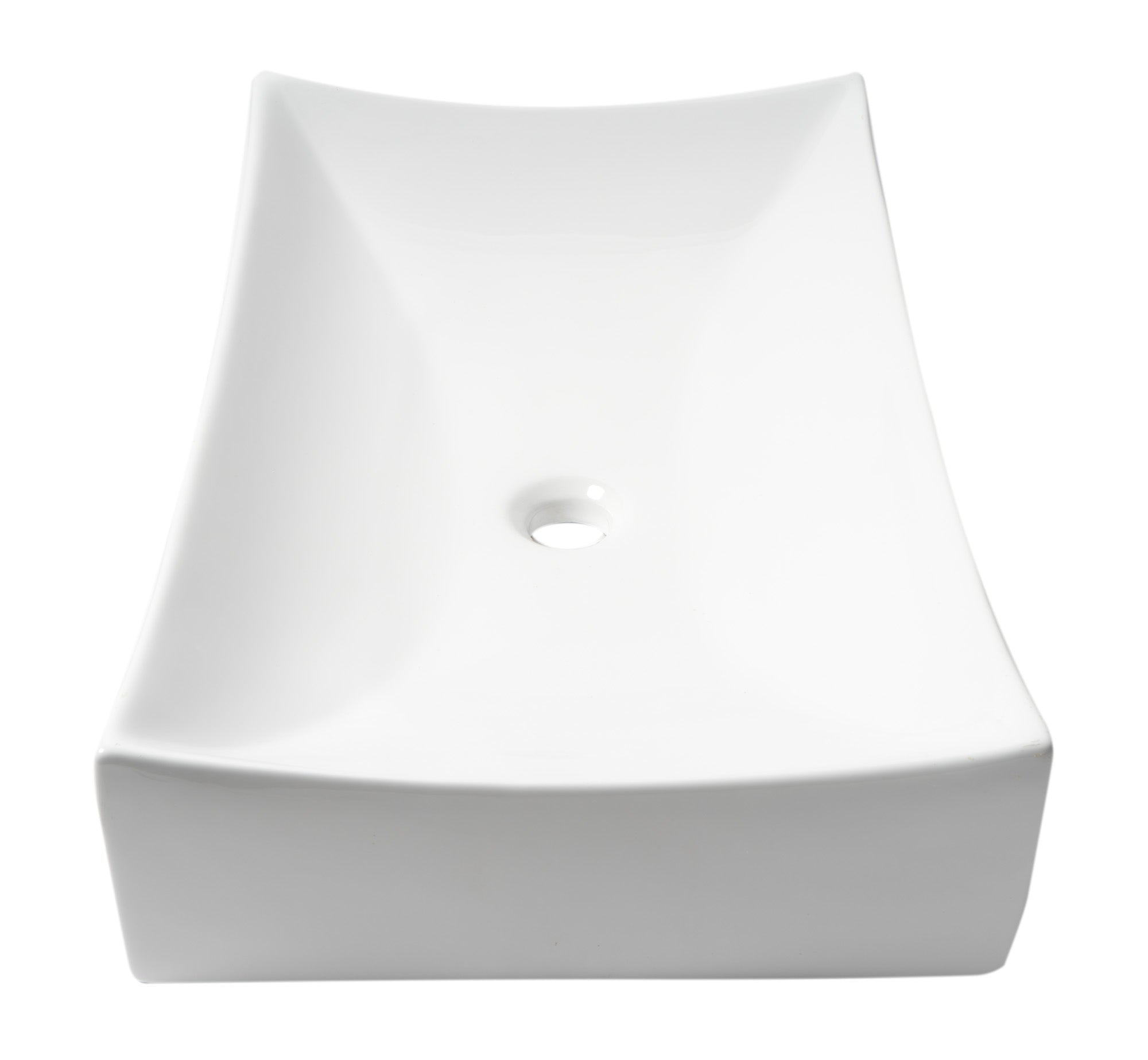 ALFI brand ABC904 White 26Inch Fancy Rectangular Above Mount Ceramic Sink